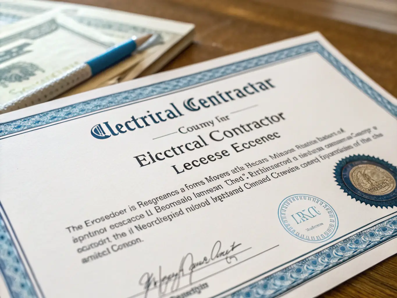 An image of a Level 2 electrician's license, symbolizing the achievement and professional recognition.