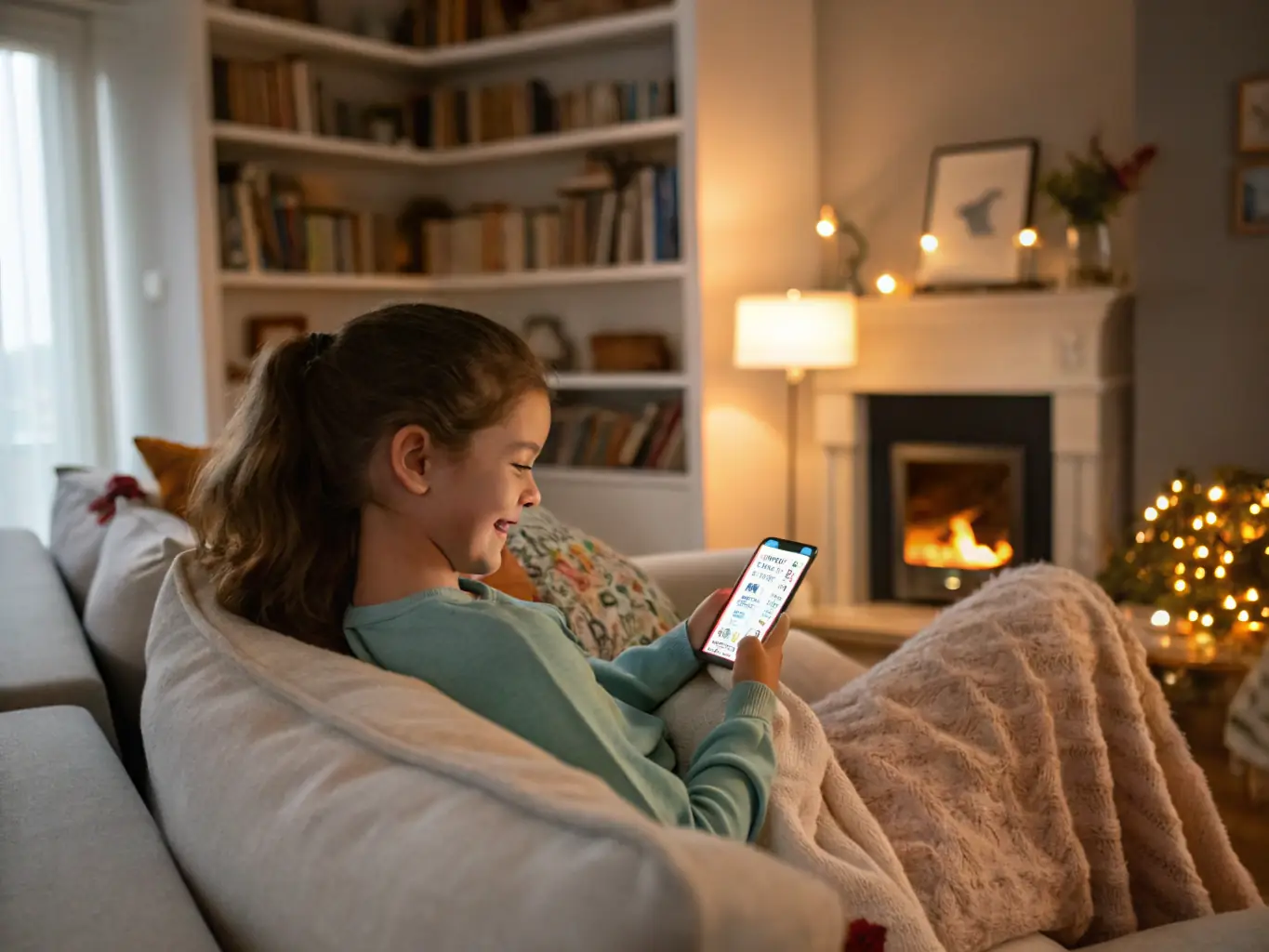A homeowner is reviewing electrical safety guidelines on a tablet in a well-lit living room, with a focus on the clarity and accessibility of the information provided by Level Two Electrician Education & Safety Portal.